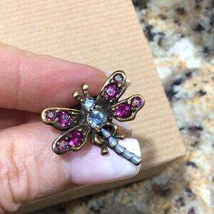 Vintage Jay Strongwater Chrystal Dragonfly Brooch / Pin
